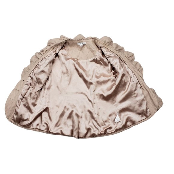 Cabi Blazer Suit Jacket 8 Women 400 Roses Blush Pink Ruffles Cotton - Picture 5 of 12